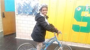 Student and bike 